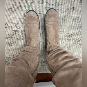 Brown knee high boots